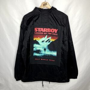 The Weeknd XO Starboy Legend of the Fall Tour Merch Coach Jacket in Black XL